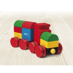 Tren magnetic Brio cu roti rosii